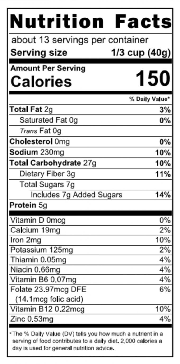 daily harvest nutrition facts